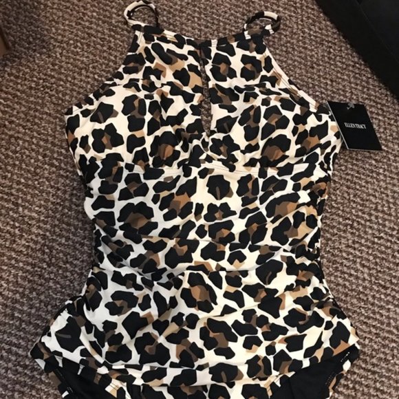 ellen tracy leopard swimsuit